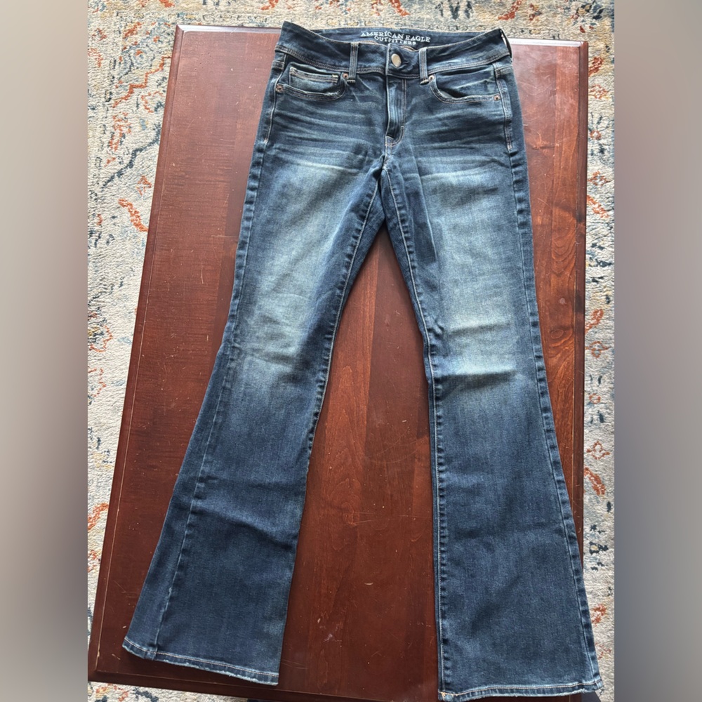 American Eagle Outfitters Women's Skinny Jeans - Dark Blue Fade